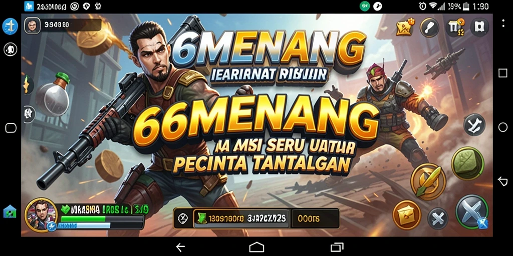 Tampilan gameplay mendebarkan dari 66MENANG di aksi.