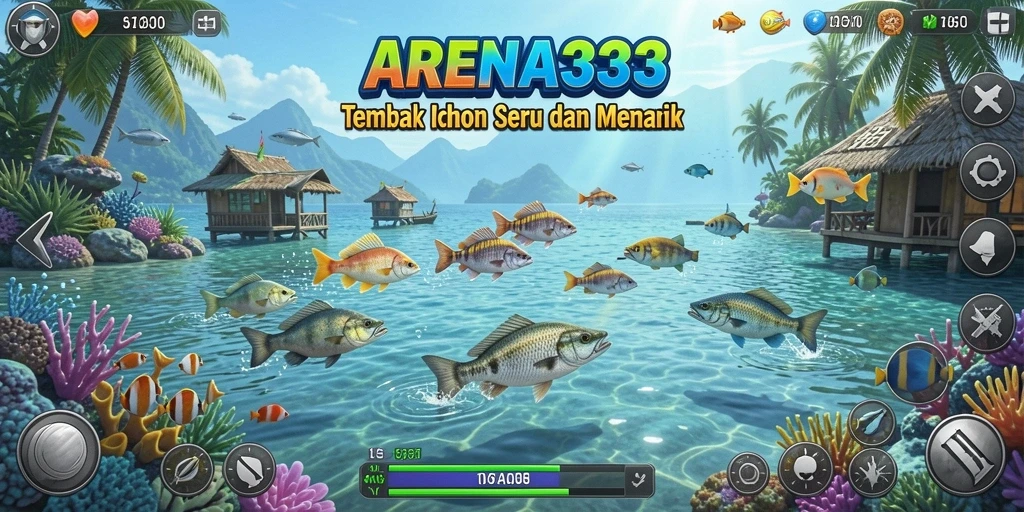 Gameplay ARENA333 yang seru dengan berbagai ikan untuk ditangkap.
