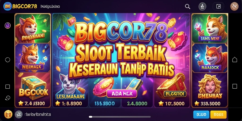 Gameplay menegangkan dengan gulungan yang berputar cepat di BIGCOR78.