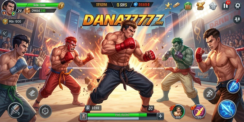 Screenshot DANA777 menunjukkan aksi pertarungan seru dan karakter yang mendebarkan.