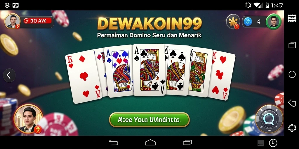 Screenshot DEWAKOIN99 menampilkan gameplay domino yang seru.