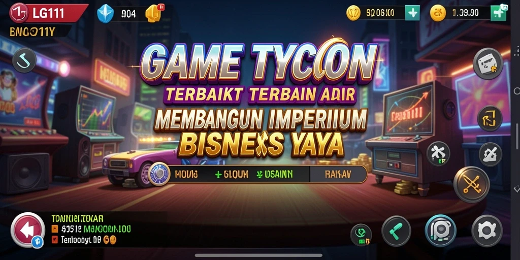 Tampilan gameplay LG111 yang menggambarkan manajemen bisnis yang seru.