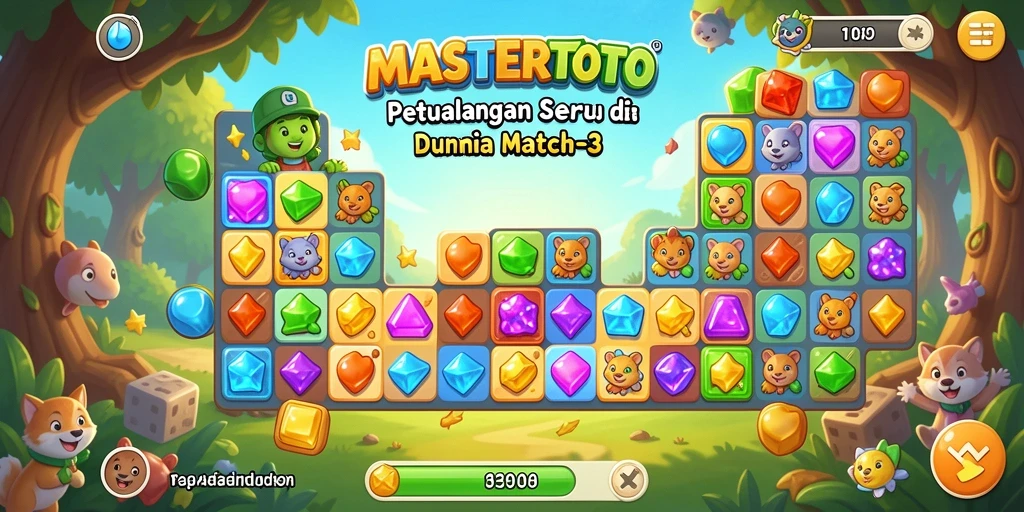 Tampilan gameplay MASTERTOTO yang seru dan interaktif dalam kategori Match-3.