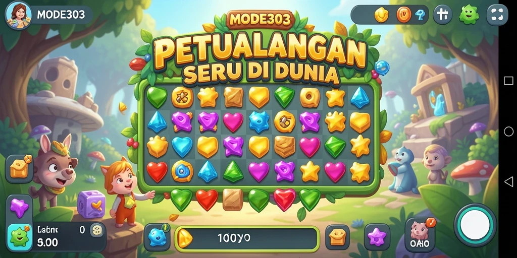 Tampilan gameplay seru dari MODE303 dalam aksi mencocokkan elemen.
