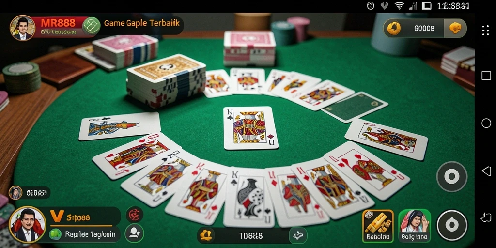 Screenshot MR888 menampilkan gameplay seru permainan Gaple.