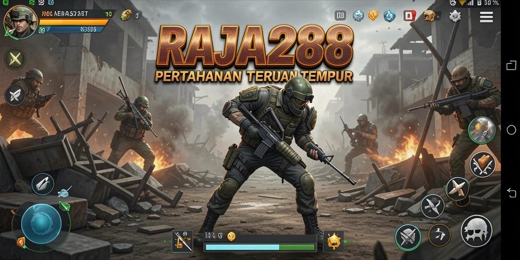 Screenshot utama RAJA288 menunjukkan pertempuran Tower Defense yang menegangkan.