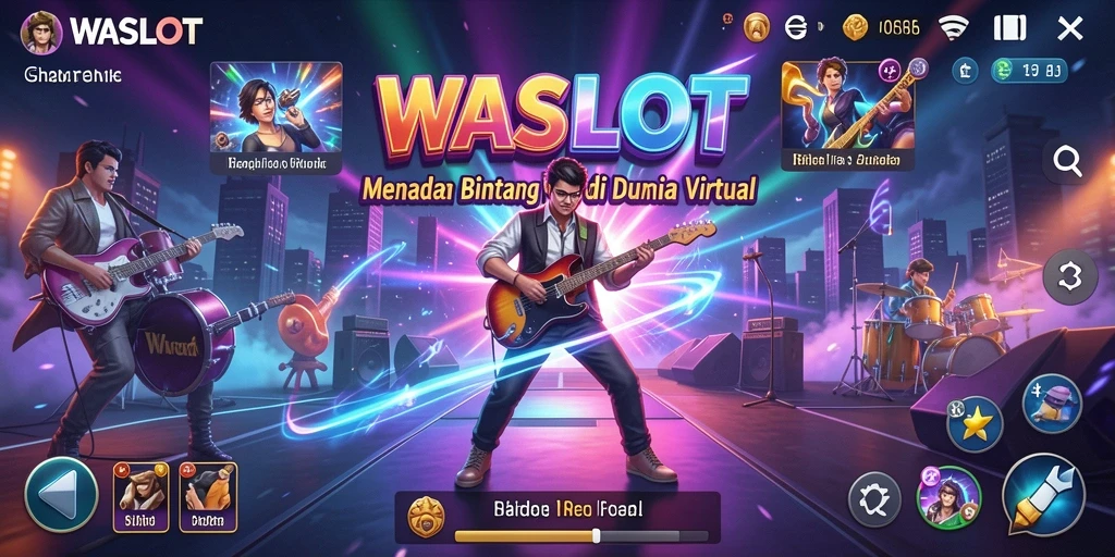 Screenshot yang menampilkan gameplay interaktif WASLOT dengan pemain menikmati musik.